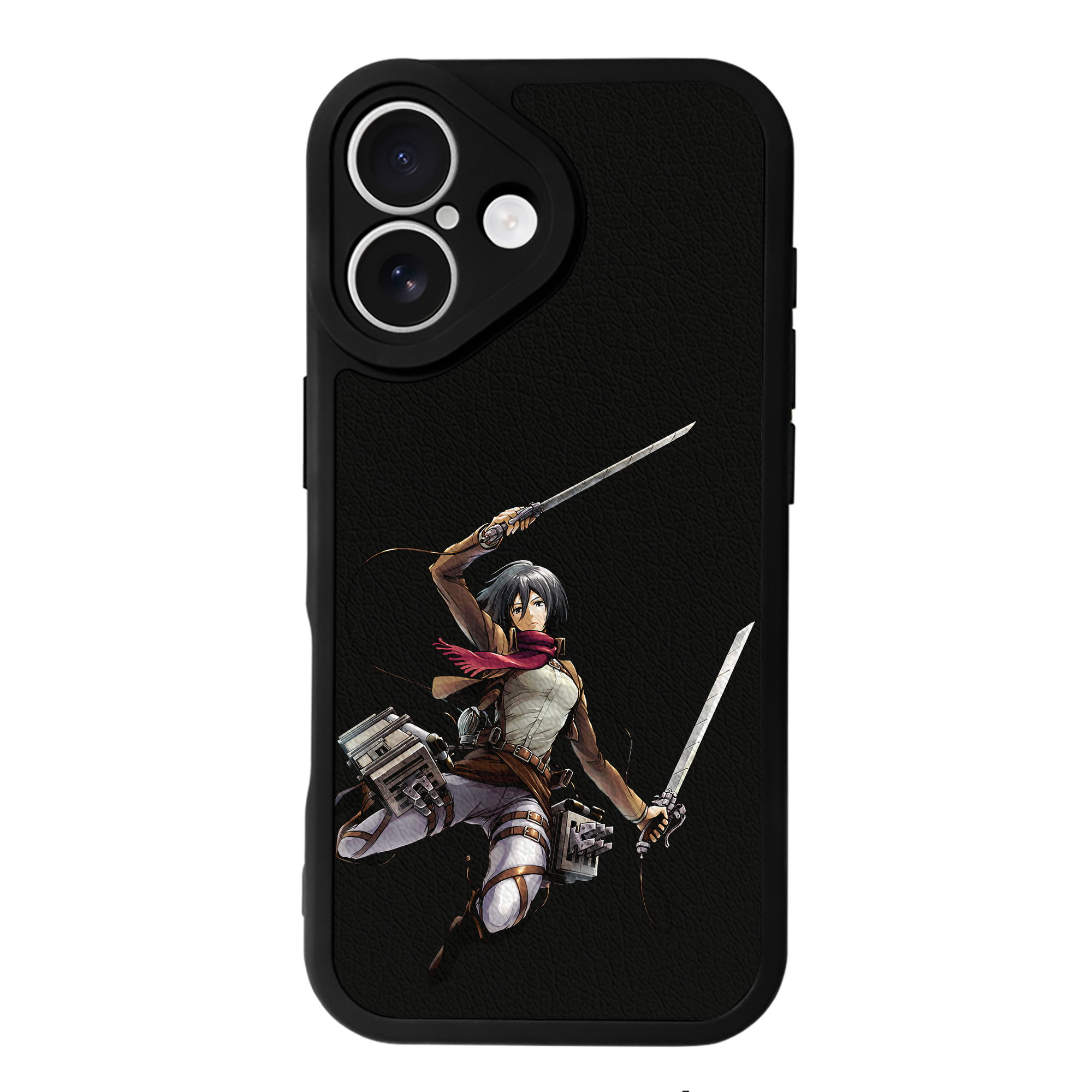 （画像用） 進撃の巨人 ミカサ·アッカーマン Attack on Titan Mikasa Ackerman 【iPhone 16シリーズ対応】シリコンスマホケース（レザー調） 材質：シリコン